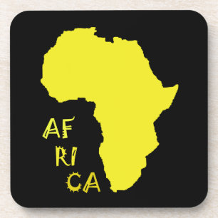 Porta-copo Mapa Africano Amarelo Funky