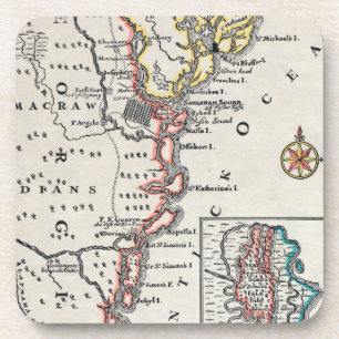 Porta-copo Mapa: America do Norte, C1700