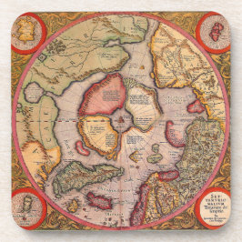 Porta-copo Mapa Antigo do Polo Norte por Mercator