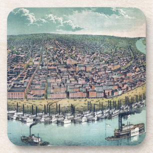 Porta-copo Mapa Antigo Saint Louis Missouri Rio Mississippi