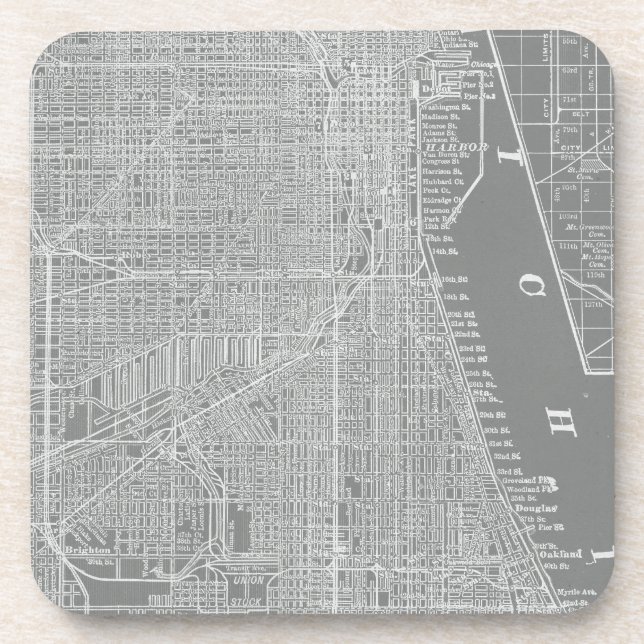 Porta-copo Mapa da cidade de Chicago (Frente)