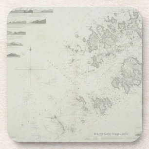 Porta-copo Mapa das ilhas de Scilly em Grâ Bretanha