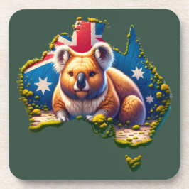 Porta-copo Mapa de bandeira do Urso Koala, na Austrália