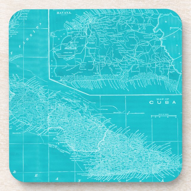 Porta-copo Mapa de Cuba Azul (Frente)