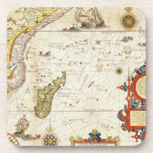 Porta-copo Mapa de East Africa e de Madagascar, 1596 (colo da