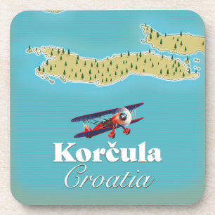 Porta-copo Mapa de Korčula Croácia Poster Azulejo