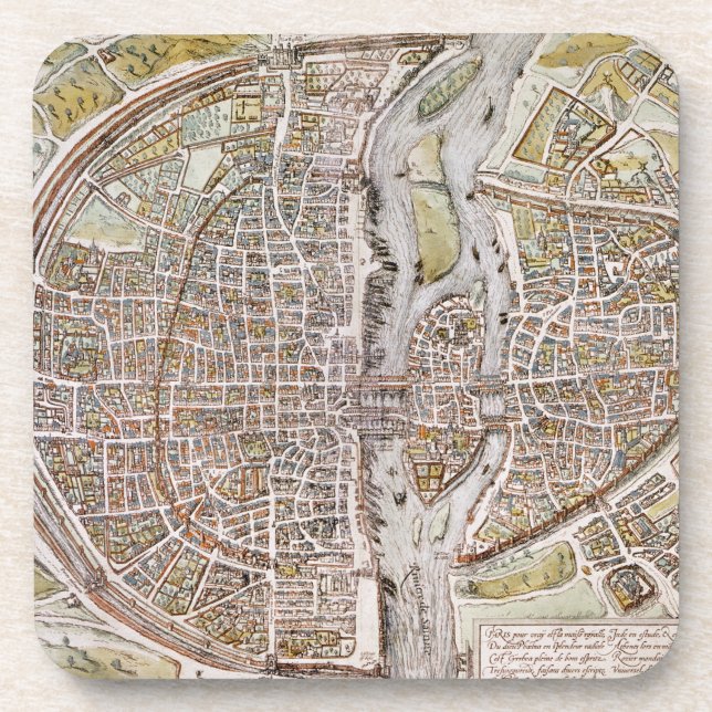 PORTA-COPO MAPA DE PARIS, 1581 (Frente)