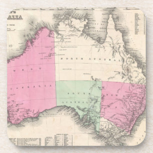 Porta-copo Mapa de Vintage da Austrália (1862)