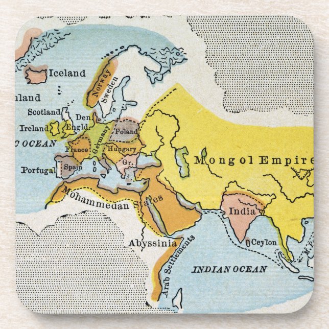 Porta-copo MAPA DO MUNDO, c1300. (Frente)