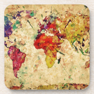 Porta-copo Mapa do mundo do vintage
