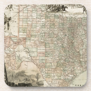 Porta-copo Mapa do Texas com o County Borders