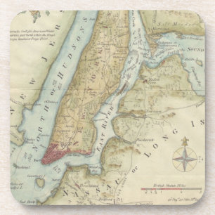 Porta-copo Mapa do vintage da Nova Iorque (1869)