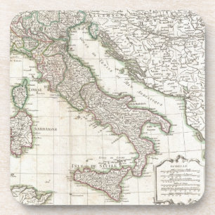 Porta-copo Mapa do vintage de Italia (1770)
