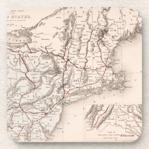 Porta-copo Mapa: EUA do nordeste