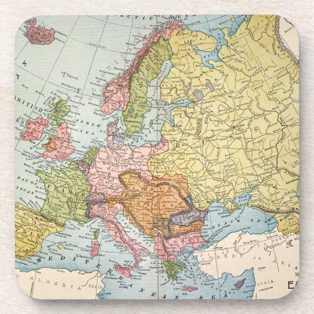 PORTA-COPO MAPA: EUROPA, 1885 (Frente)