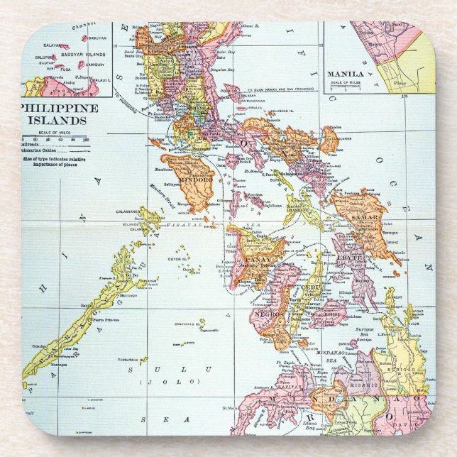 PORTA-COPO MAPA: FILIPINAS, 1905 (Frente)