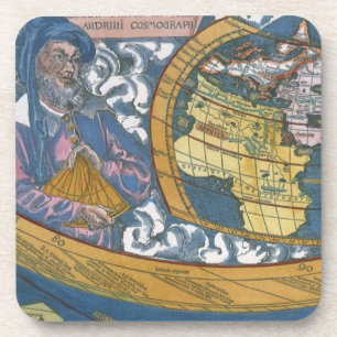 Porta-copo Mapa Mundial Antigo com Cláudio Ptolomeu, 1507