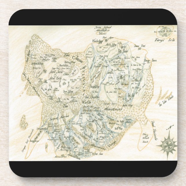 Porta-copo Mapa rotulado de Trino (Frente)