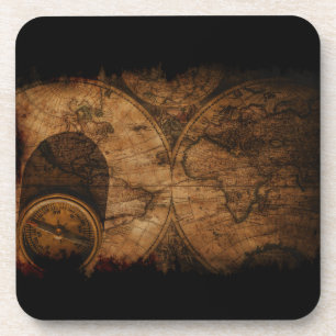 Porta-copo Mapa Russo do Velho Mundo e Compass