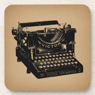 Porta-copo Máquina de escrever antiga máquina faseada