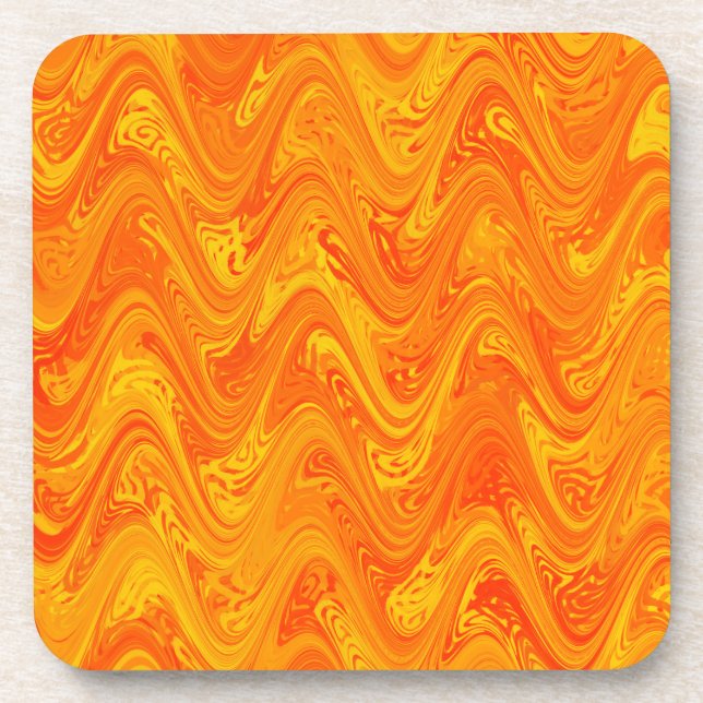 Porta-copo Marbling Orange Yellow Red Pattern (Frente)