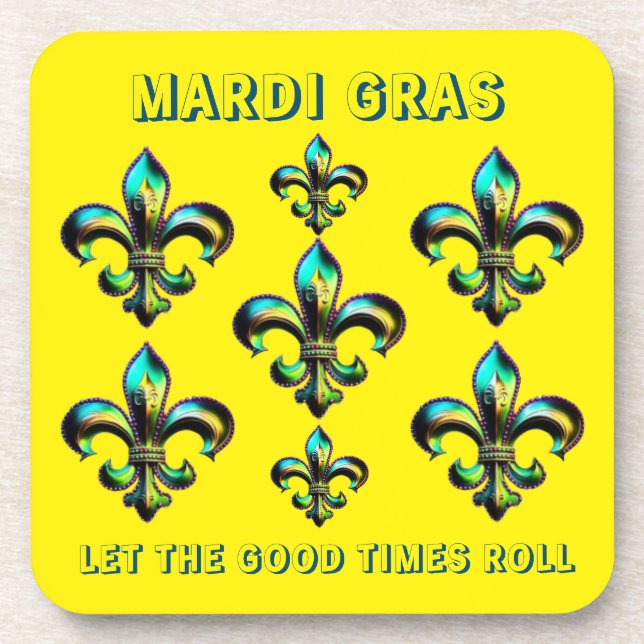 Porta-copo Mardi Gras Fleur De Lis (Frente)