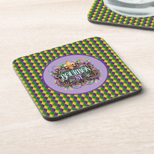 Porta-copo Mardi Gras Hard Plastic Coaster (Left Side)