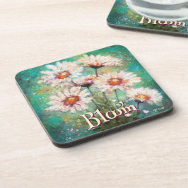 Porta-copo Margaridas Floral Impressionista Azul-Piscina Pers