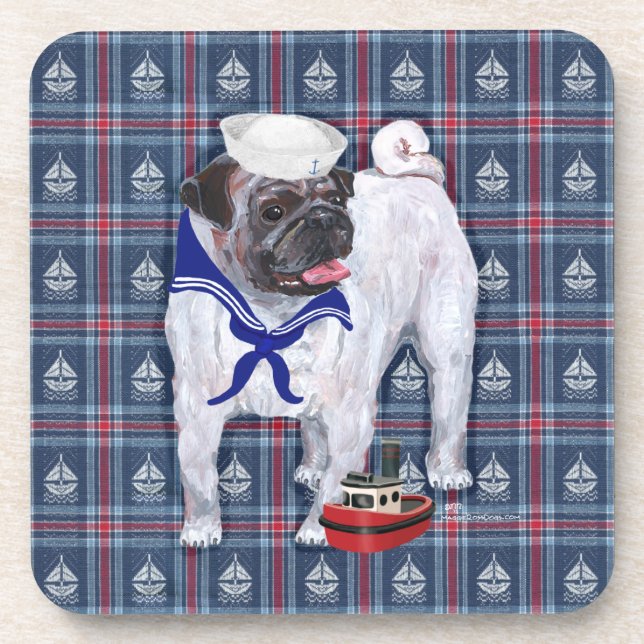 Porta-copo Marinheiro Pug (Frente)