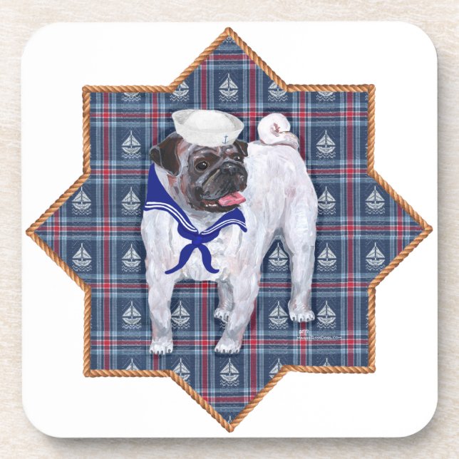 Porta-copo Marinheiro Pug (Frente)