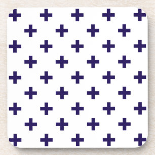 Porta-copo Marinho cruz polka azul sobre branco