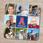 Porta-copo Marinho Vermelho Monograma da Família de Colagem d<br><div class="desc">Celebre sua família e pessoas amadas com uma colagem de fotos especialmente curada! Esta design de porta copos de plástico duro na moda mostra oito das suas fotografias favoritas, um monograma com letra solteiro e texto personalizado. Perfeito para o nome de um indivíduo ou sobrenome de uma família. Um modelo...</div>