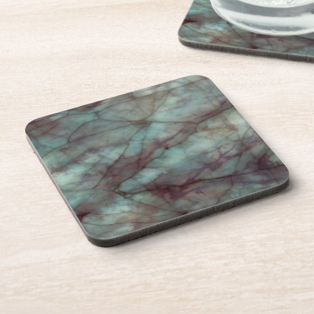 Porta-copo Mármore Azul Teal e Fluorite Roxo (Left Side)