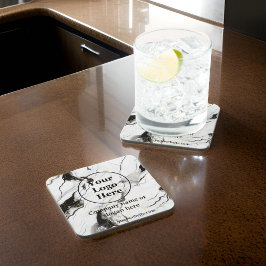 Porta-copo Mármore preto e branco