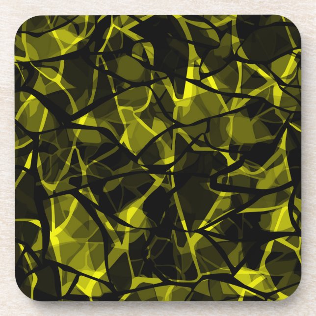 Porta-copo Mármore verde-abstrato a preto sem água (Frente)
