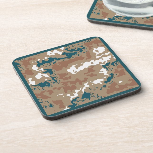 Porta-copo Marrom abstrato Earth Camouflage (Left Side)