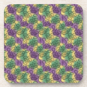 Porta-copo Máscaras e Contas de Mardi Gras em Estilo de Arte