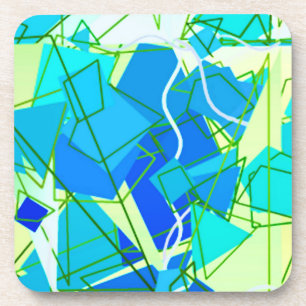 Porta-copo Médio do século Abstrato, Aqua & Cerulean Blue