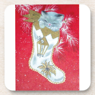 Porta-copo Meio século de Natais vintages Kitten