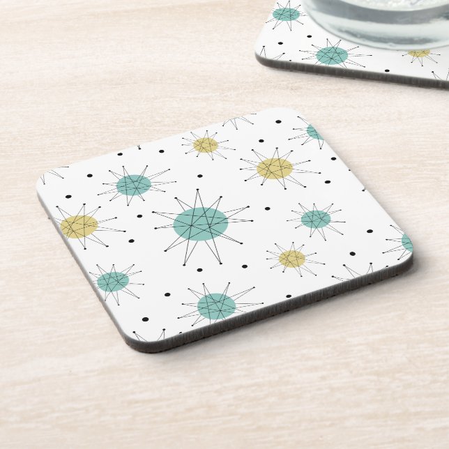 Porta-copo Meio século Franciscan Starburst azul e amarelo (Left Side)