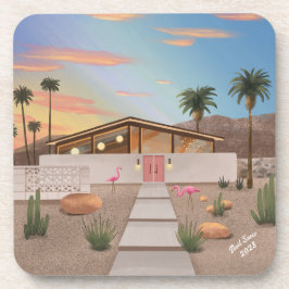 Porta-copo Meio século Moderno Flamingo House Conjunto de Por