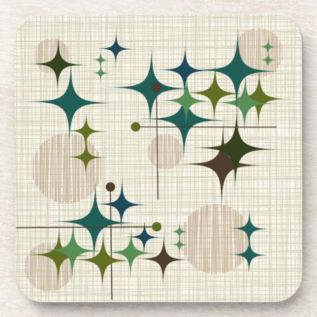 Porta-copo Meio século Starbursts moderno e globos (Frente)