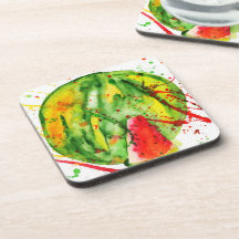 melancia de cor d'água brilhante abstrato