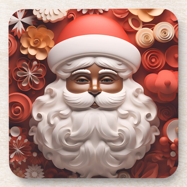 Porta-copo Melanin Xmas Black Christmas Sant Claus Bruh Sista (Frente)