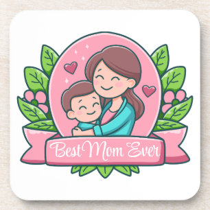 Porta-copo Melhor Mãe do Mundo, Mãe e Filho, Personalizado