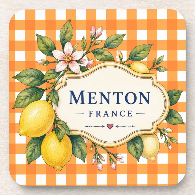 Porta-copo Menton Lemon Cote d Azur coasters (Frente)