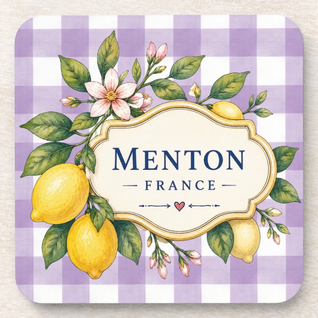 Porta-copo Menton Lemon Cote d Azur coasters (Frente)
