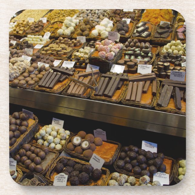 Porta-copo Mercat de Sant Josep, doces sortidos de chocolate (Frente)