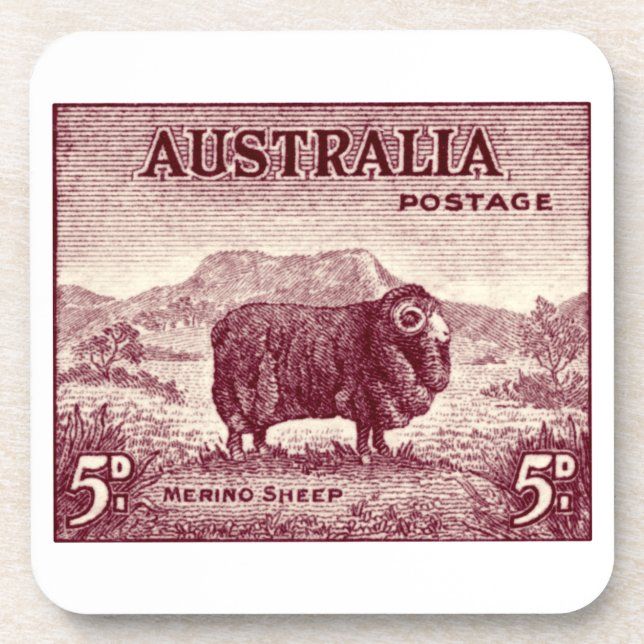 Porta-copo Merino Sheep australiano de 1934 (Frente)