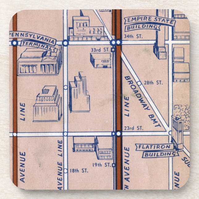 PORTA-COPO METRO MAPA DE NEW YORK, 1940 2 (Frente)